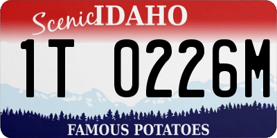 ID license plate 1T0226M