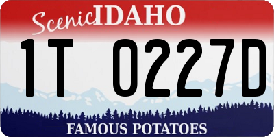 ID license plate 1T0227D