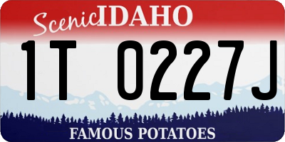 ID license plate 1T0227J