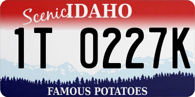 ID license plate 1T0227K
