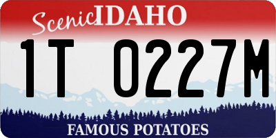 ID license plate 1T0227M