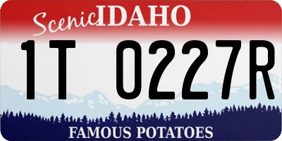 ID license plate 1T0227R