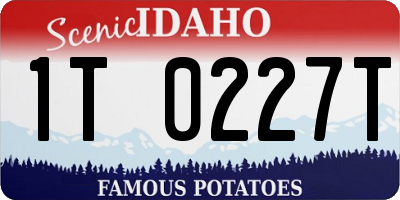 ID license plate 1T0227T