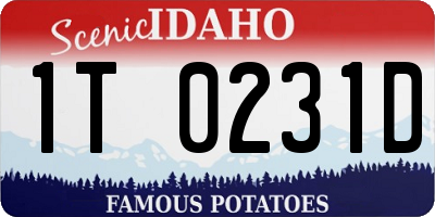 ID license plate 1T0231D