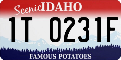 ID license plate 1T0231F