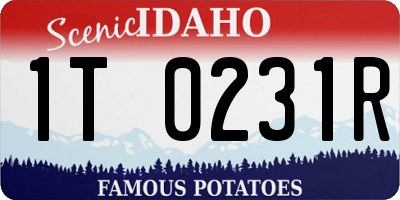 ID license plate 1T0231R