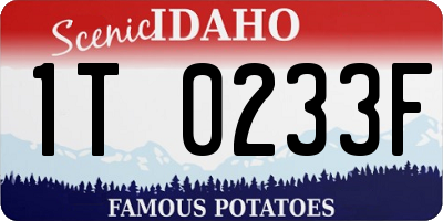 ID license plate 1T0233F