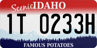 ID license plate 1T0233H