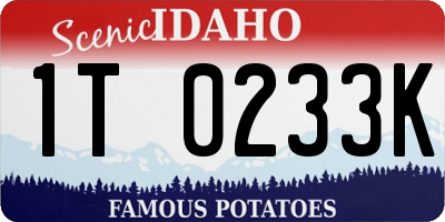 ID license plate 1T0233K