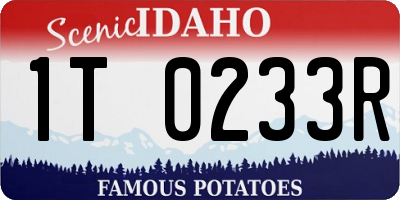 ID license plate 1T0233R