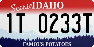 ID license plate 1T0233T