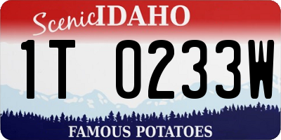 ID license plate 1T0233W