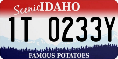 ID license plate 1T0233Y
