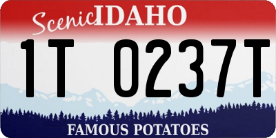 ID license plate 1T0237T