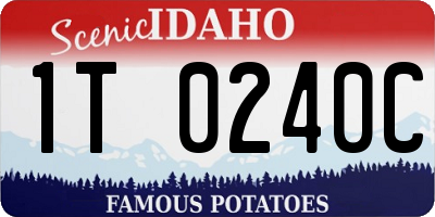 ID license plate 1T0240C