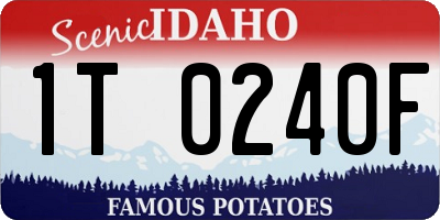ID license plate 1T0240F