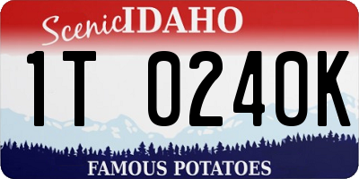 ID license plate 1T0240K