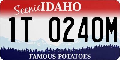 ID license plate 1T0240M