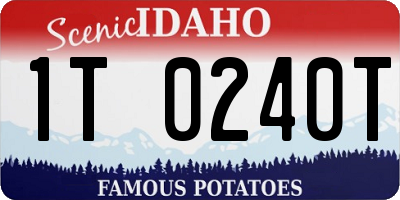 ID license plate 1T0240T