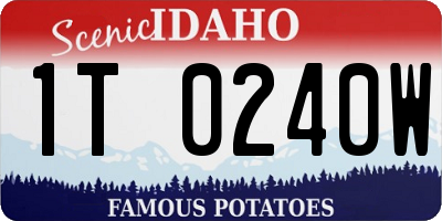 ID license plate 1T0240W