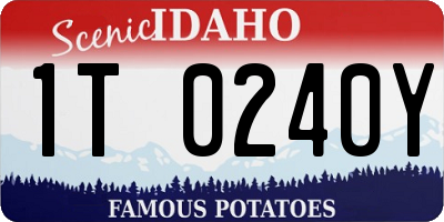 ID license plate 1T0240Y