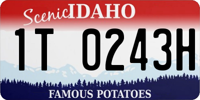 ID license plate 1T0243H