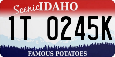 ID license plate 1T0245K