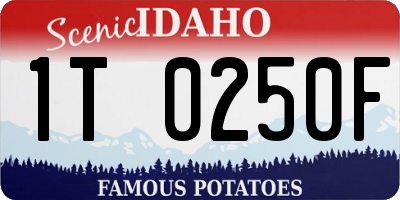 ID license plate 1T0250F