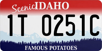 ID license plate 1T0251C