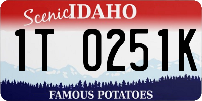 ID license plate 1T0251K