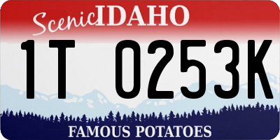 ID license plate 1T0253K