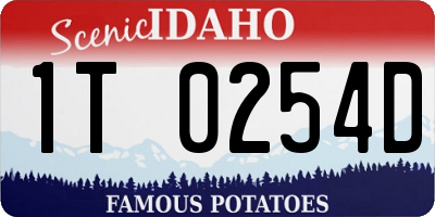 ID license plate 1T0254D