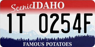 ID license plate 1T0254F