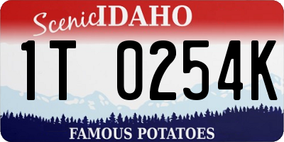 ID license plate 1T0254K