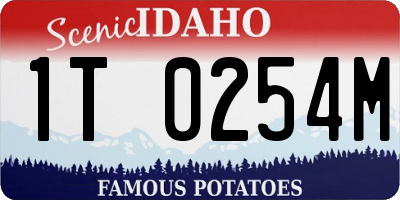 ID license plate 1T0254M