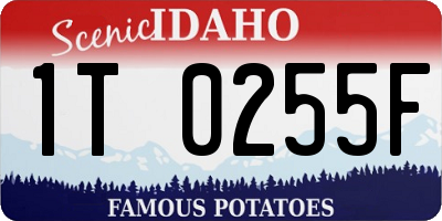 ID license plate 1T0255F
