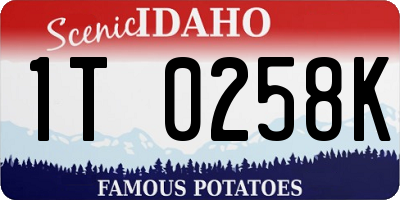 ID license plate 1T0258K