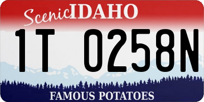 ID license plate 1T0258N