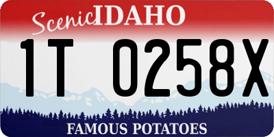 ID license plate 1T0258X