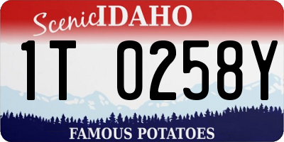 ID license plate 1T0258Y