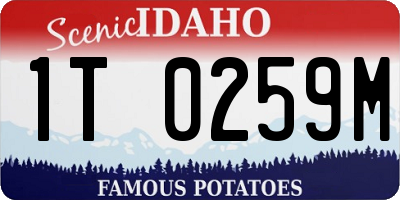 ID license plate 1T0259M