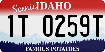ID license plate 1T0259T