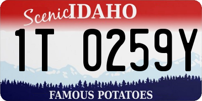 ID license plate 1T0259Y