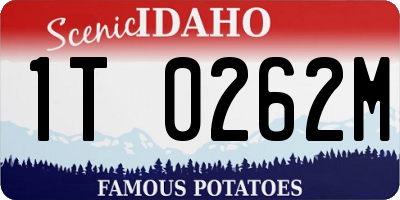 ID license plate 1T0262M