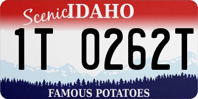 ID license plate 1T0262T