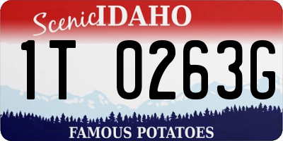ID license plate 1T0263G