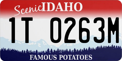 ID license plate 1T0263M