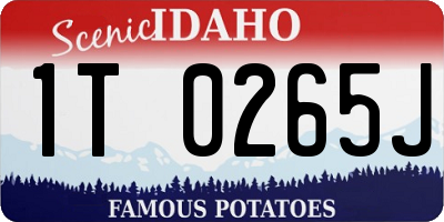 ID license plate 1T0265J