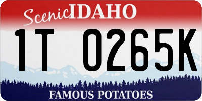 ID license plate 1T0265K