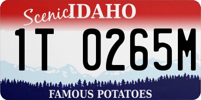ID license plate 1T0265M
